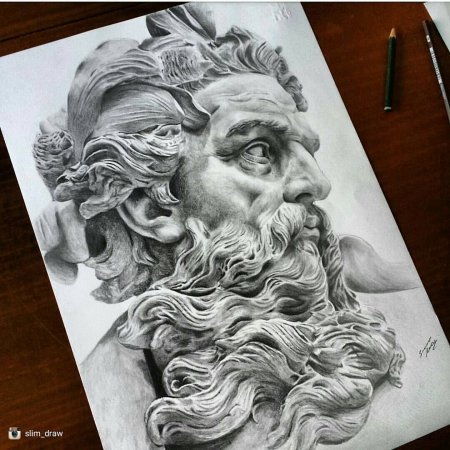 Зевс скульптура risunok