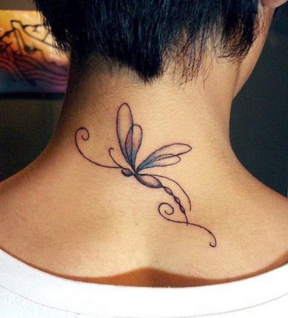 Тату на шее женские