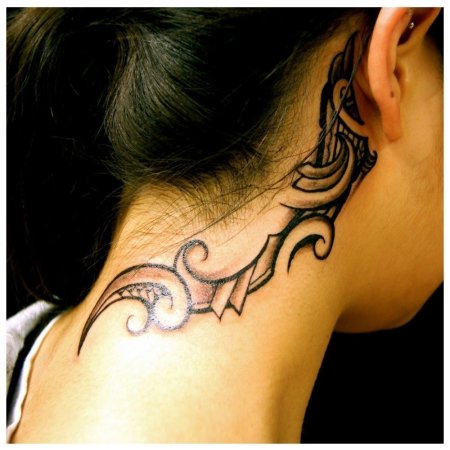 Тату на шее для девушек
