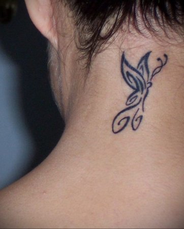 Тату на шее женские