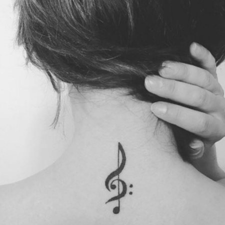 Мини тату скрипичный ключ