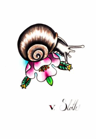 Тату улитка акварель