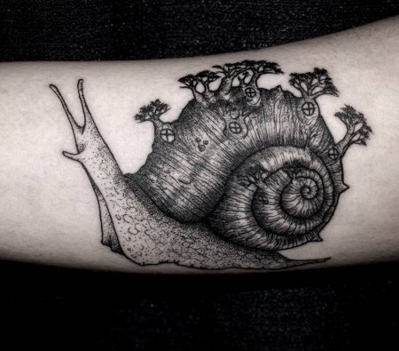 Татуировка улитка эскиз