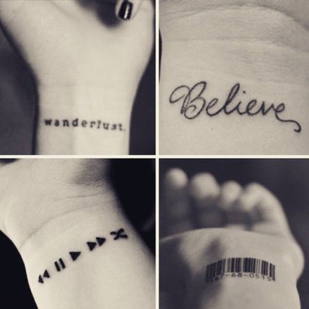 Тату надпись легкая