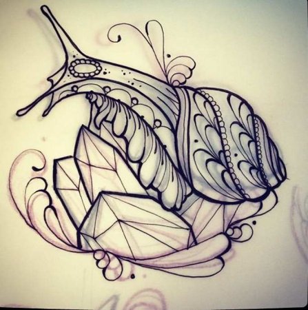Татуировка улитка эскиз