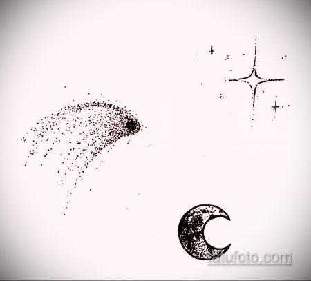 Тату Комета эскиз Минимализм