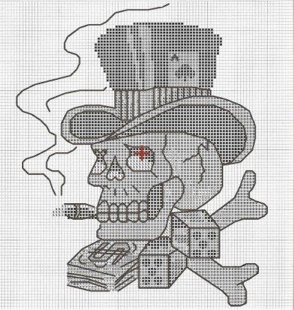 Вышивание крестиком череп