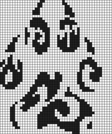 Волк по клеточкам в тетради