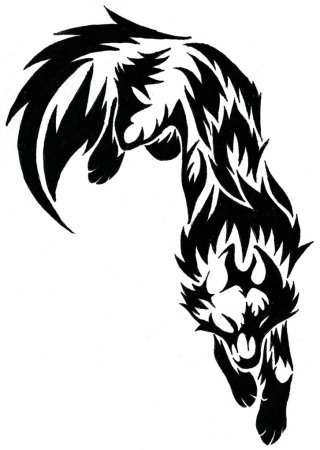 Волк трайбл эскиз