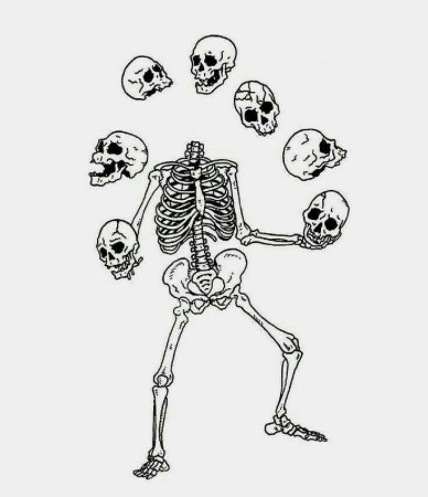 Простые тату скелет