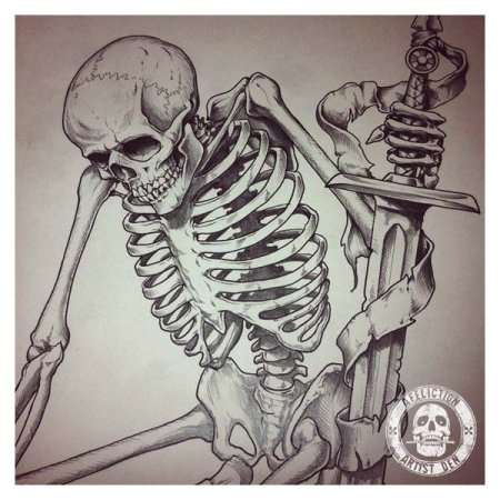 Череп птицы арт