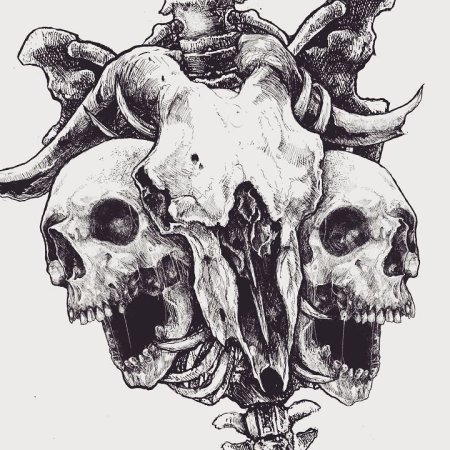 Череп гелевой ручкой