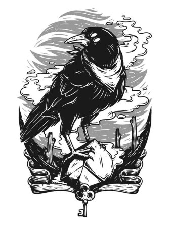 Тату ворона эскизы