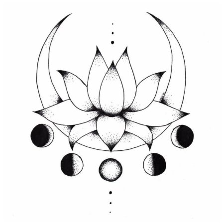 Тату Лотос эскизы для девушек
