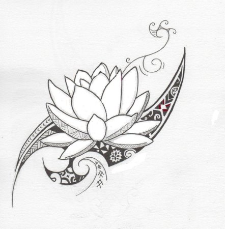 Лотос трайбл тату эскизы