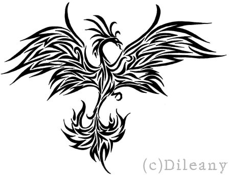 Кельтский Феникс тату
