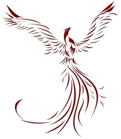 Эскизы тату птица Феникс для женщин