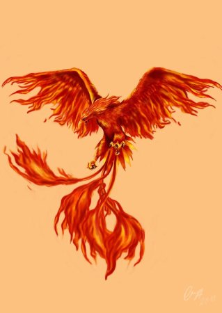Огненный Феникс тату эскизы