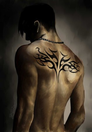Тату на спине аниме