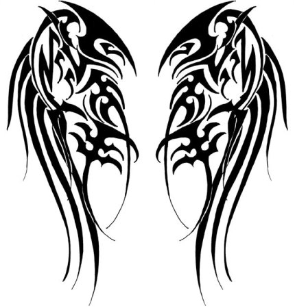 Трайбл тату Крылья