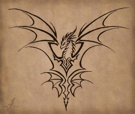 Тату дракона на спине эскизы