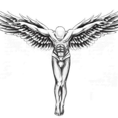 Эскиз ангела на спину