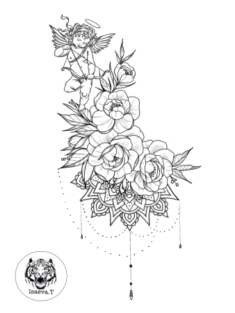 Эскизы цветов для тату