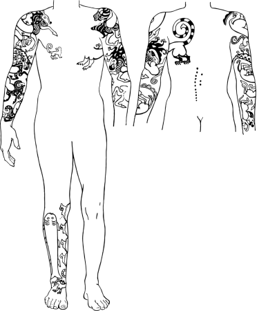 Тату вождя Пазырыкского Кургана