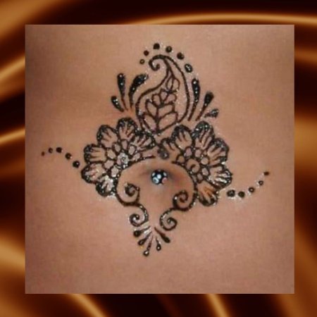 Тату мехенди на животе женские