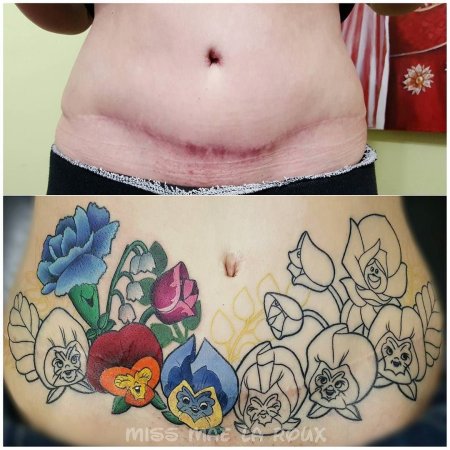 Тату вокруг живота