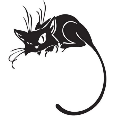 Тату очертание кошки