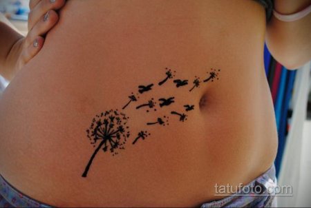 Тату на животе легкие