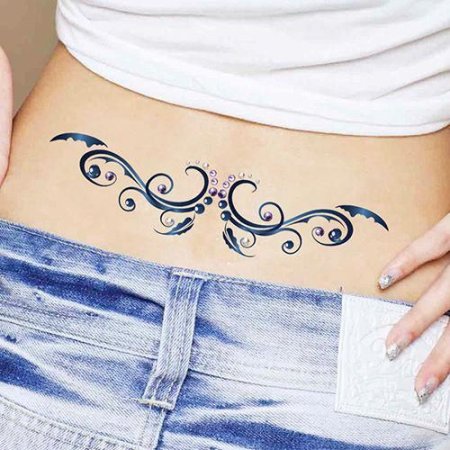 Тату женские на пояснице узоры
