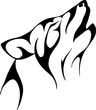 Волк тату эскиз черно белый