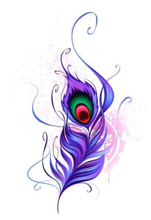 Перо павлина эскиз