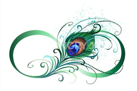 Перо павлина Зентангл