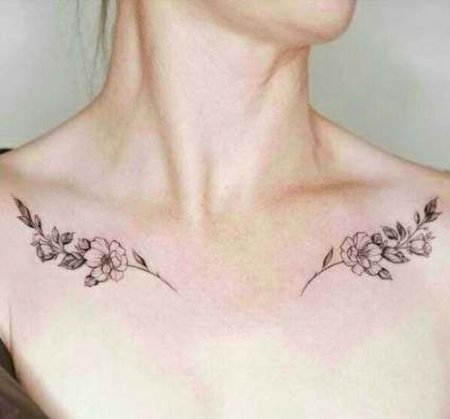 Татуировка на ключице для девушек