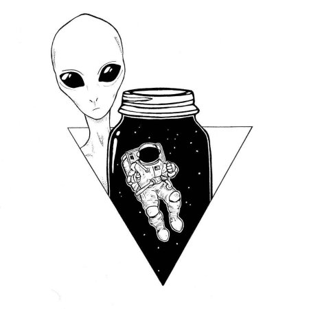Тату инопланетянин эскизы