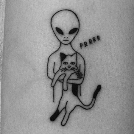 Маленькие тату инопланетянин
