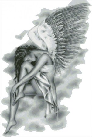 Девушка с крыльями эскиз