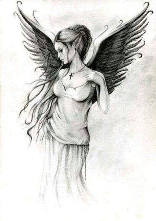 Девушка ангел эскиз