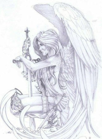 Ангел рисунок карандашом