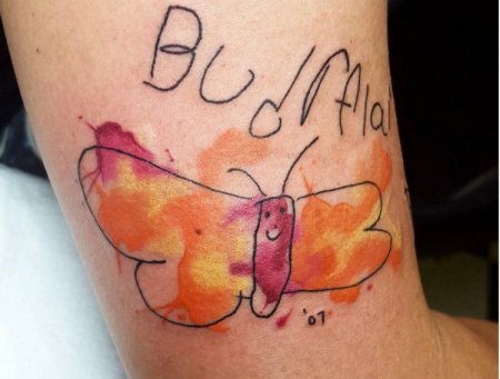 Татуировки в стиле детских рисунков