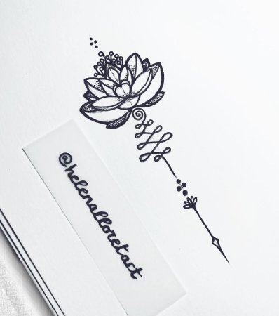 Цветок с надписью тату эскиз