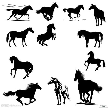 Тату силуэт лошади