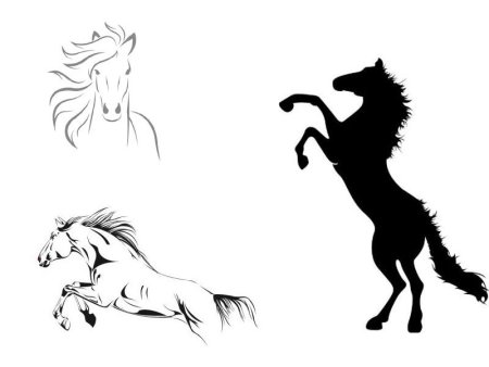 Тату черная лошадь