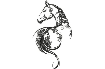 Трафарет огненной лошади