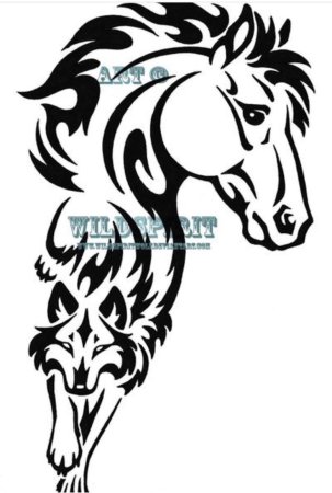 Силуэт лошади в прыжке