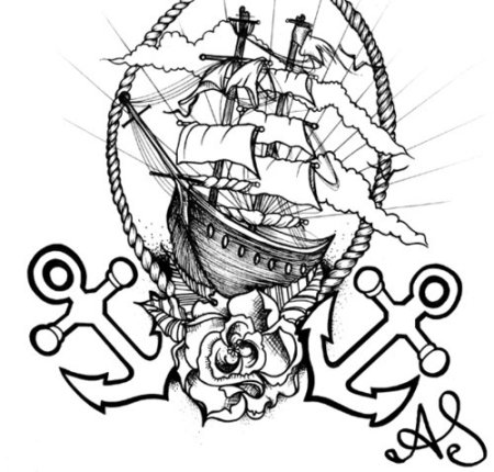 Якорь тату эскиз