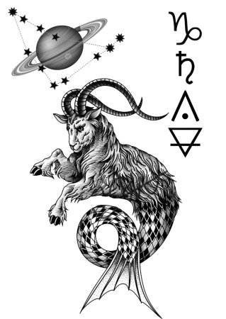 Тату Capricorn Созвездие